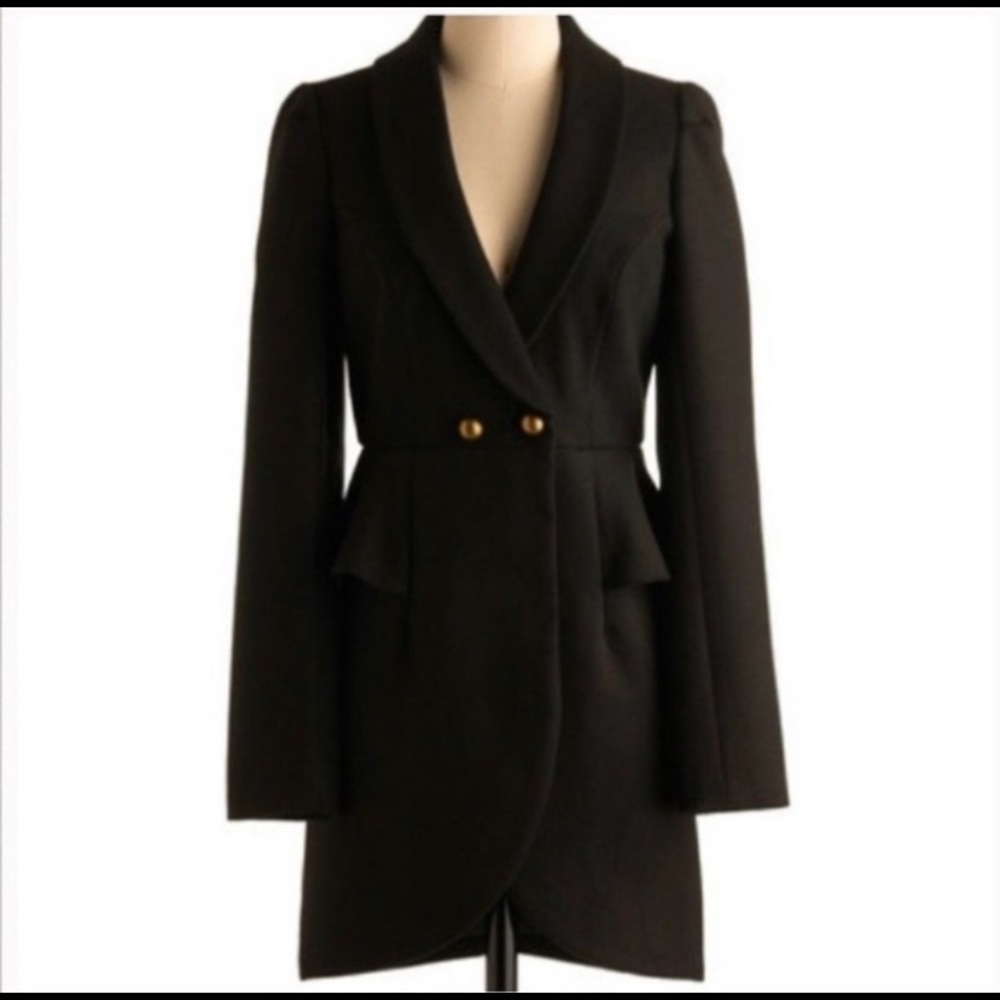 Jack by Bb Black Peplum Coat
